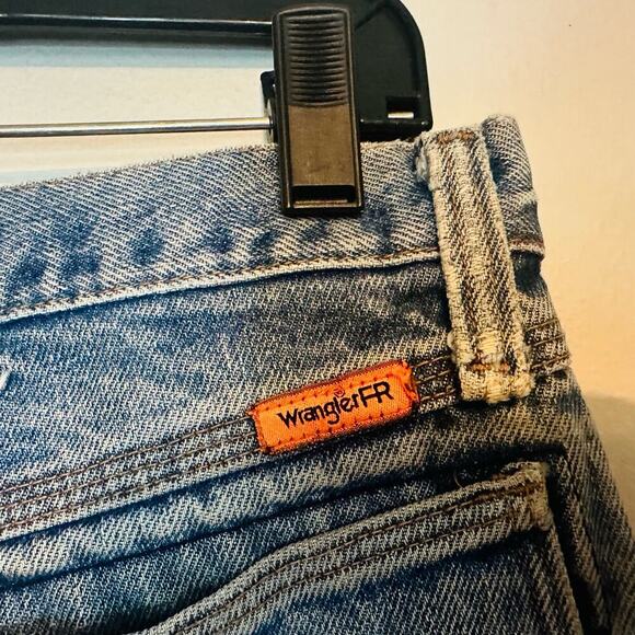 VINTAGE WRANGLER FR Denim Riggs Workwear Flame Resistant Carpenter Jeans 38x32 - Picture 14 of 16